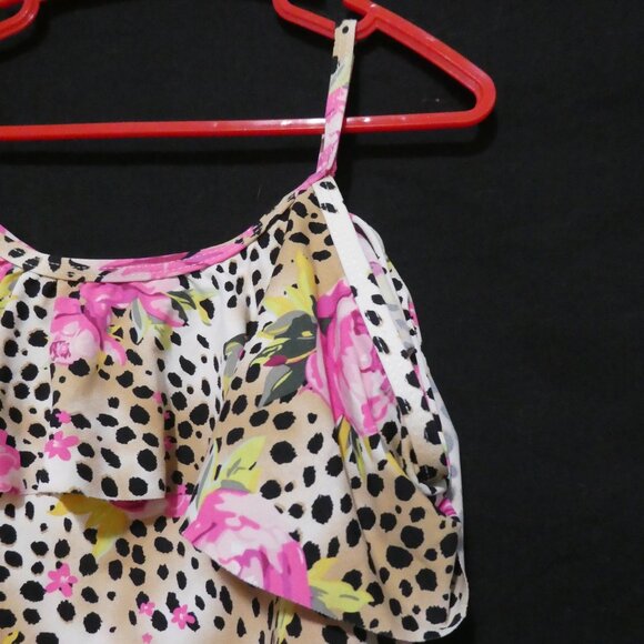 BETSEY JOHNSON | size 7/8 | Floral One Piece Swimsuit | Ruffle Trim Top - Picture 5 of 16